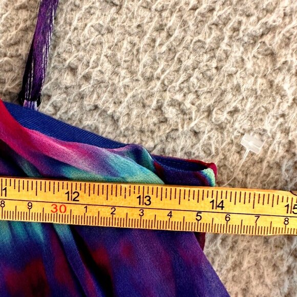 Twelfth Street Cynthia Vincent Dress 100% Silk High Low Hem Spaghetti - Picture 5 of 16